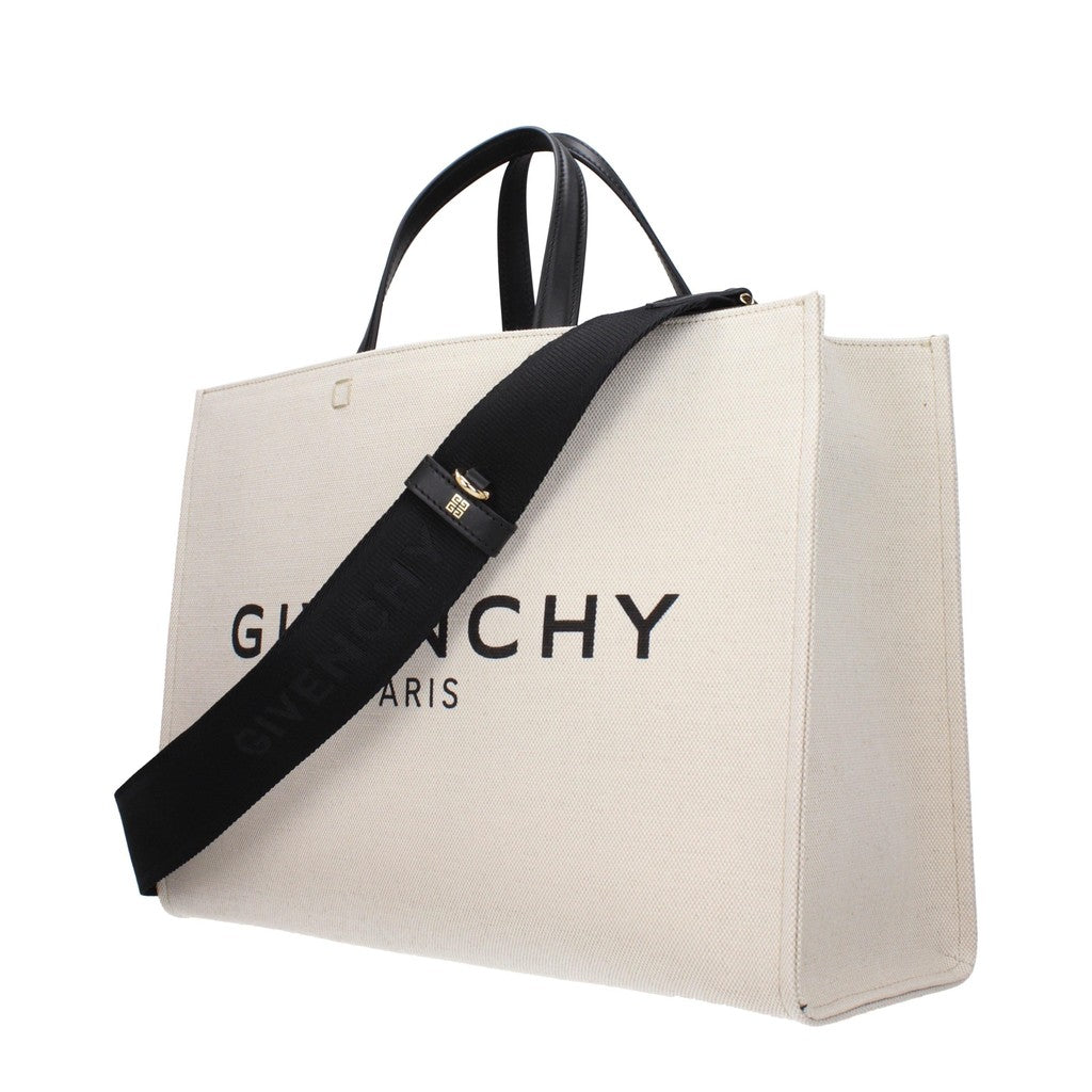 Givenchy G-Tote Shopper van stof en leer – Beige / Zwart