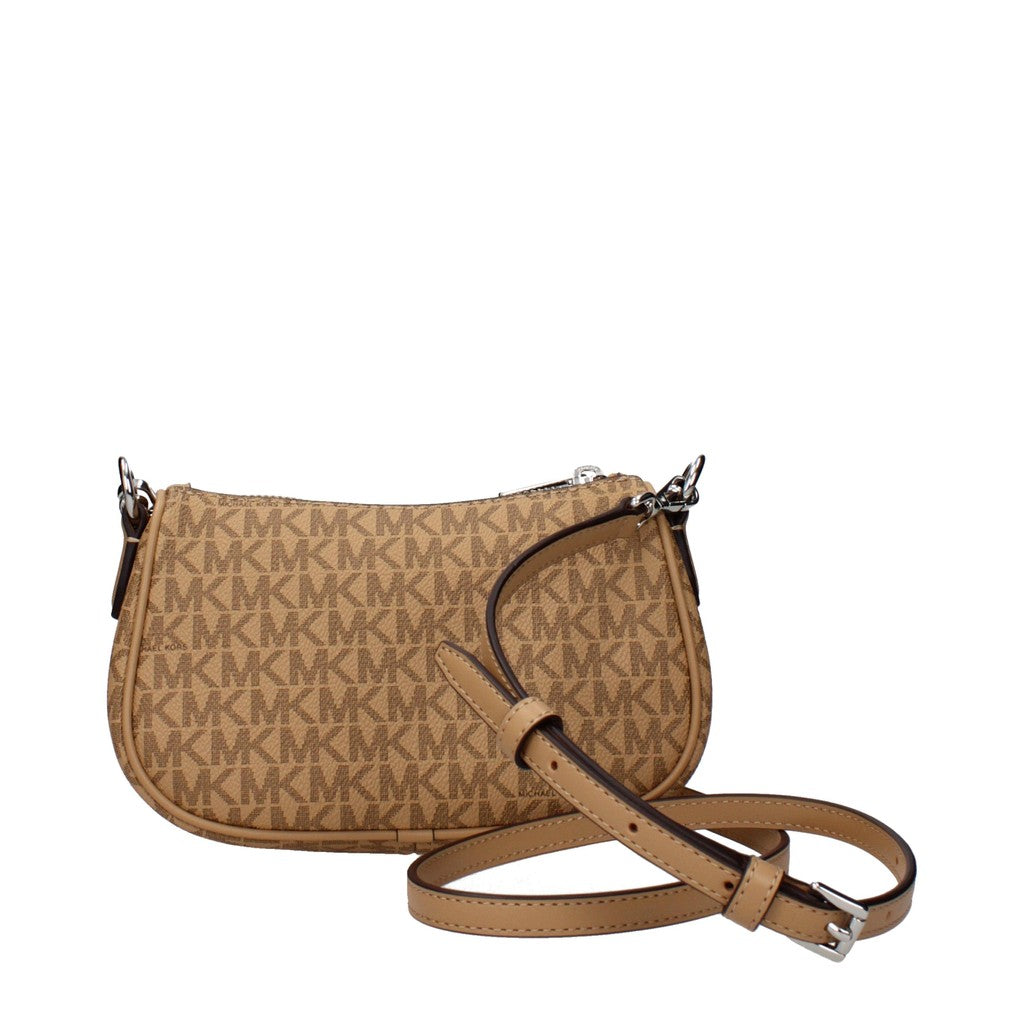 Michael Kors Carmela Crossbodytas met zilverkleurige details – Bruin