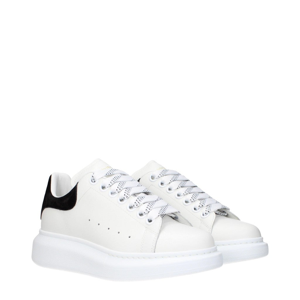 Alexander McQueen Oversized Damessneakers van leer en suède – Wit / Zwart