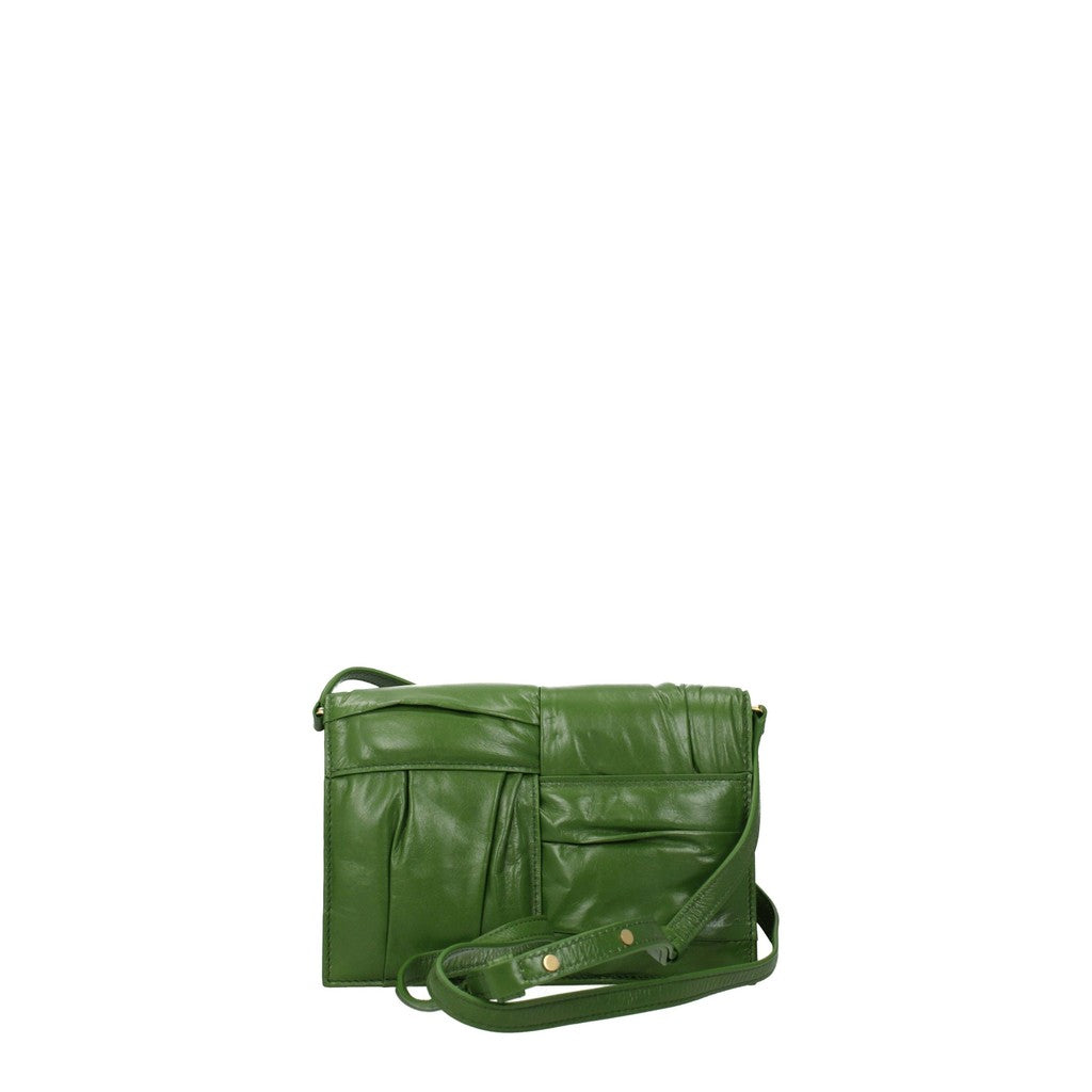 Bottega Veneta Platte leren crossbodytas – Groen
