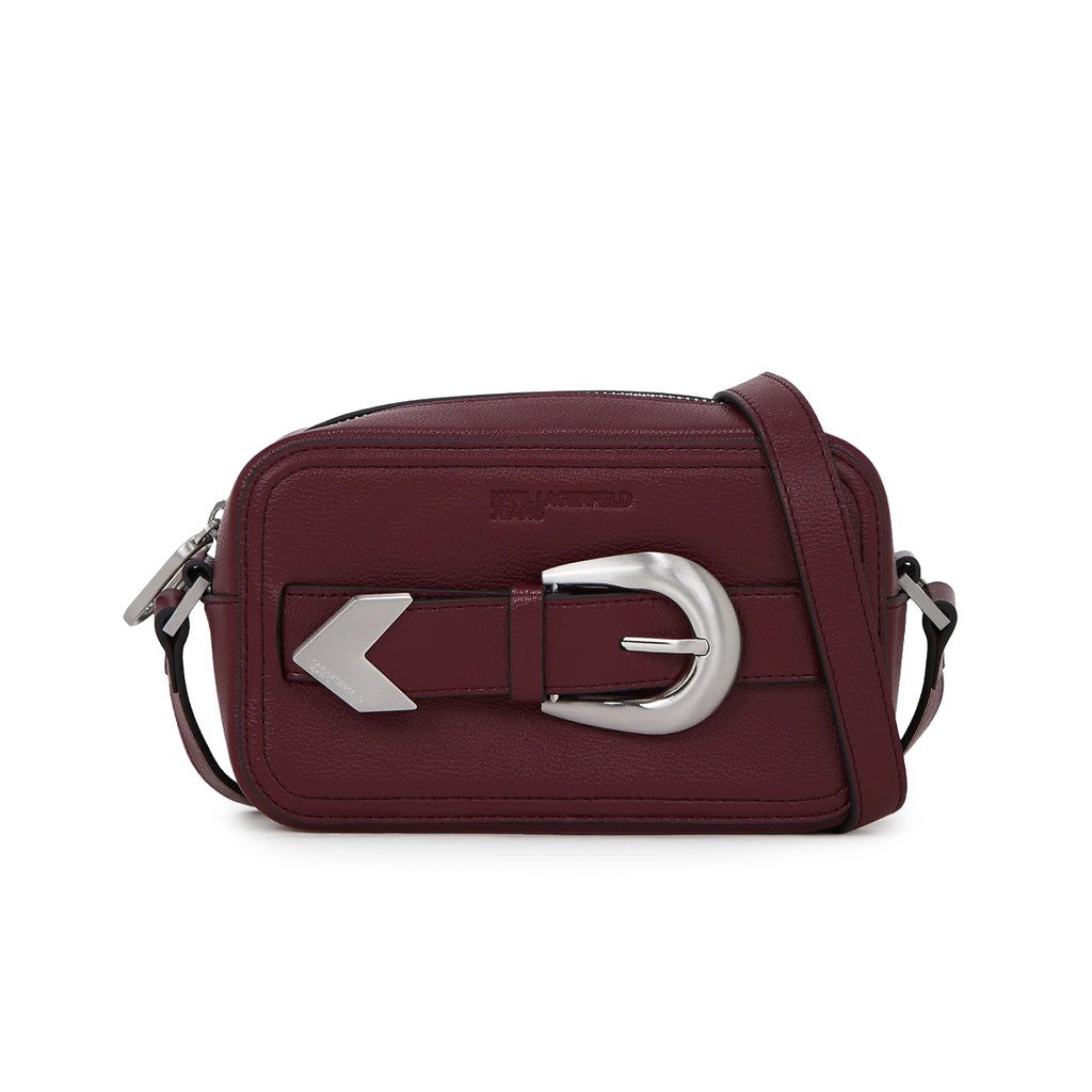 Karl Lagerfeld Kleine crossbodytas met ritssluiting – Bordeauxrood