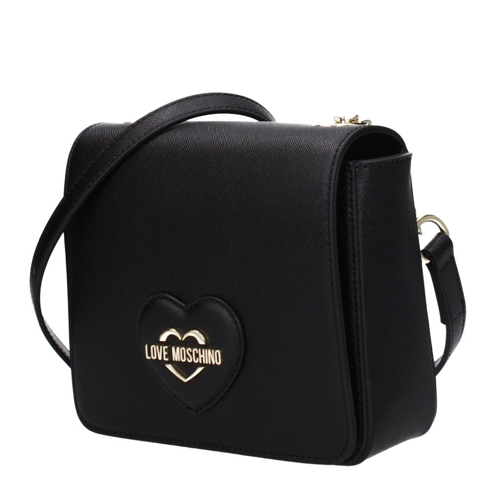 Love Moschino Kleine crossbodytas met goudkleurige details – Zwart