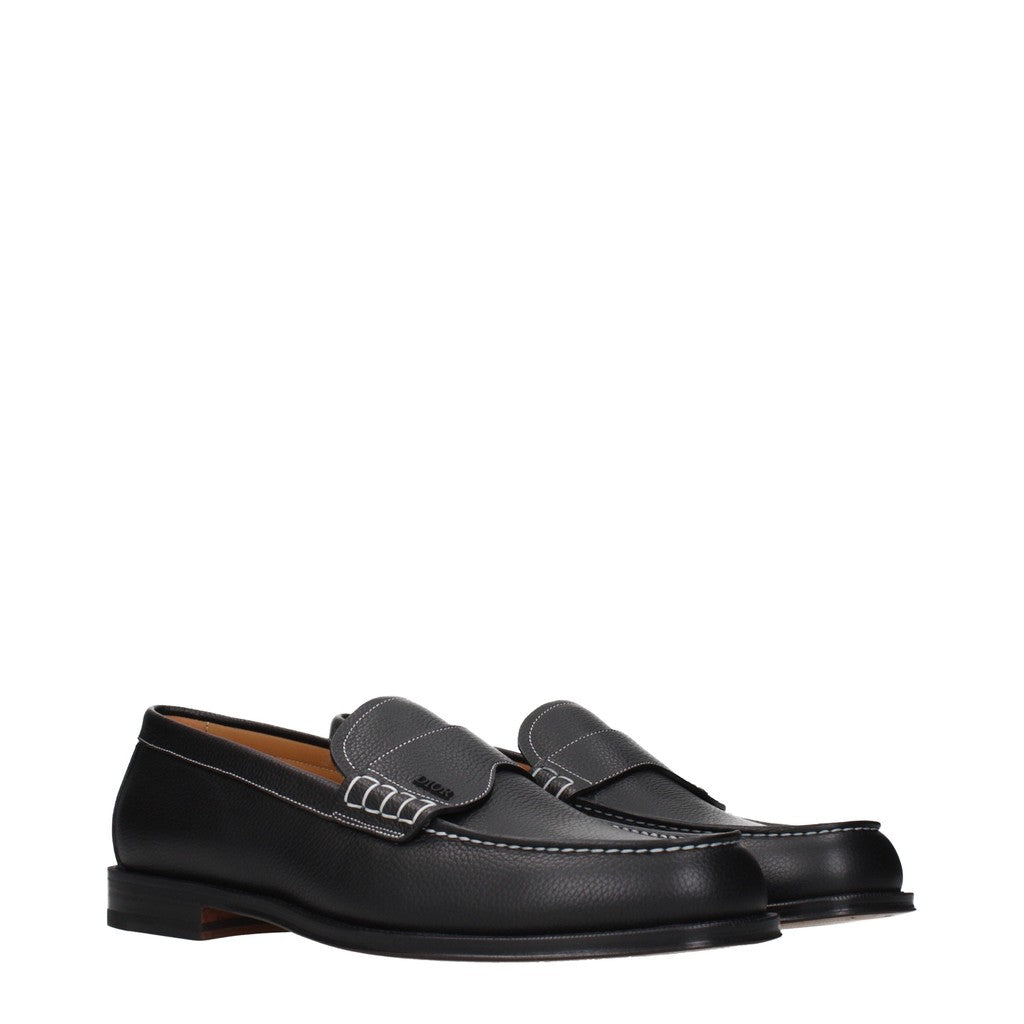 Christian Dior Leren loafers met leren zool – Zwart