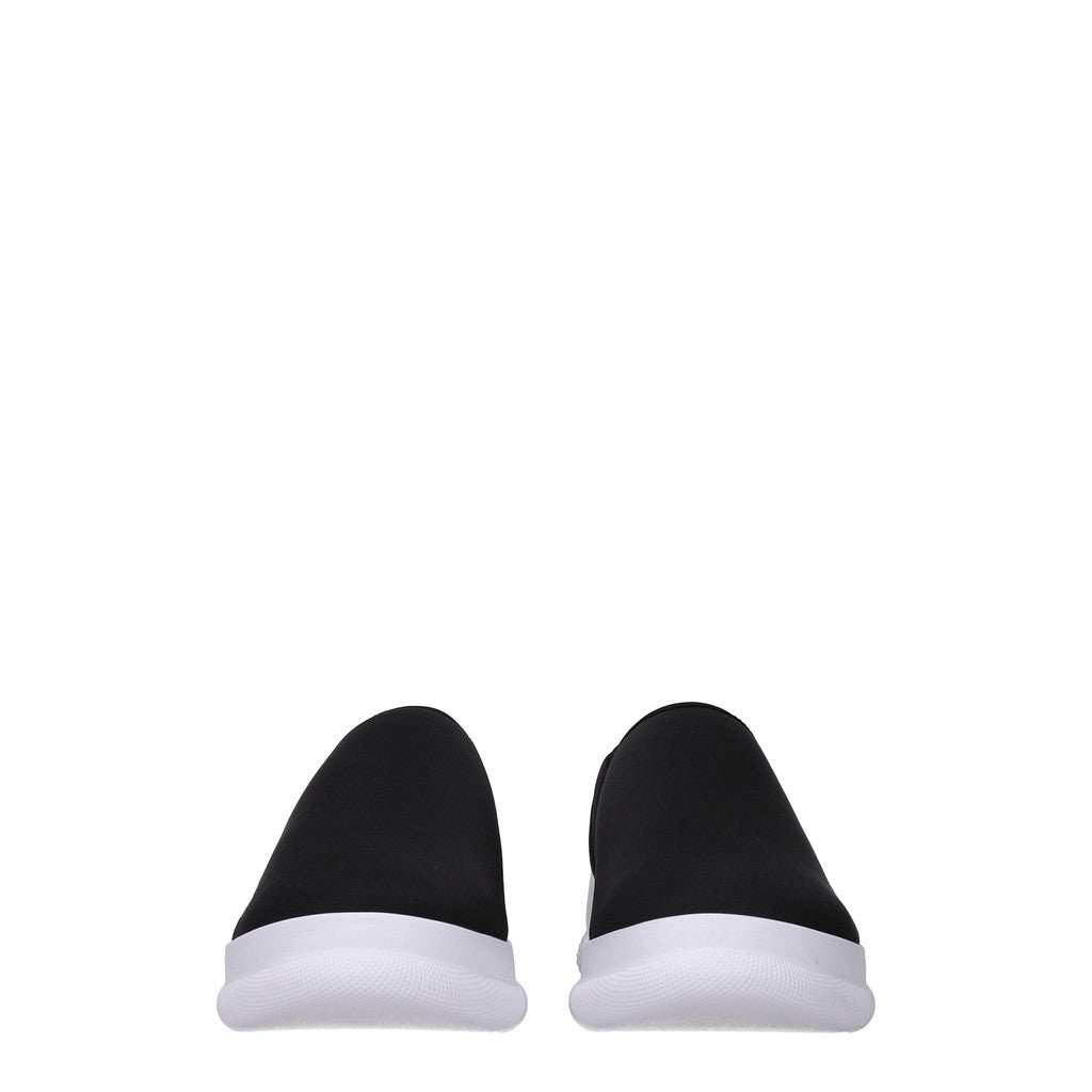 Love Moschino Stoffen sneakers met rubberen zool – Zwart / Wit