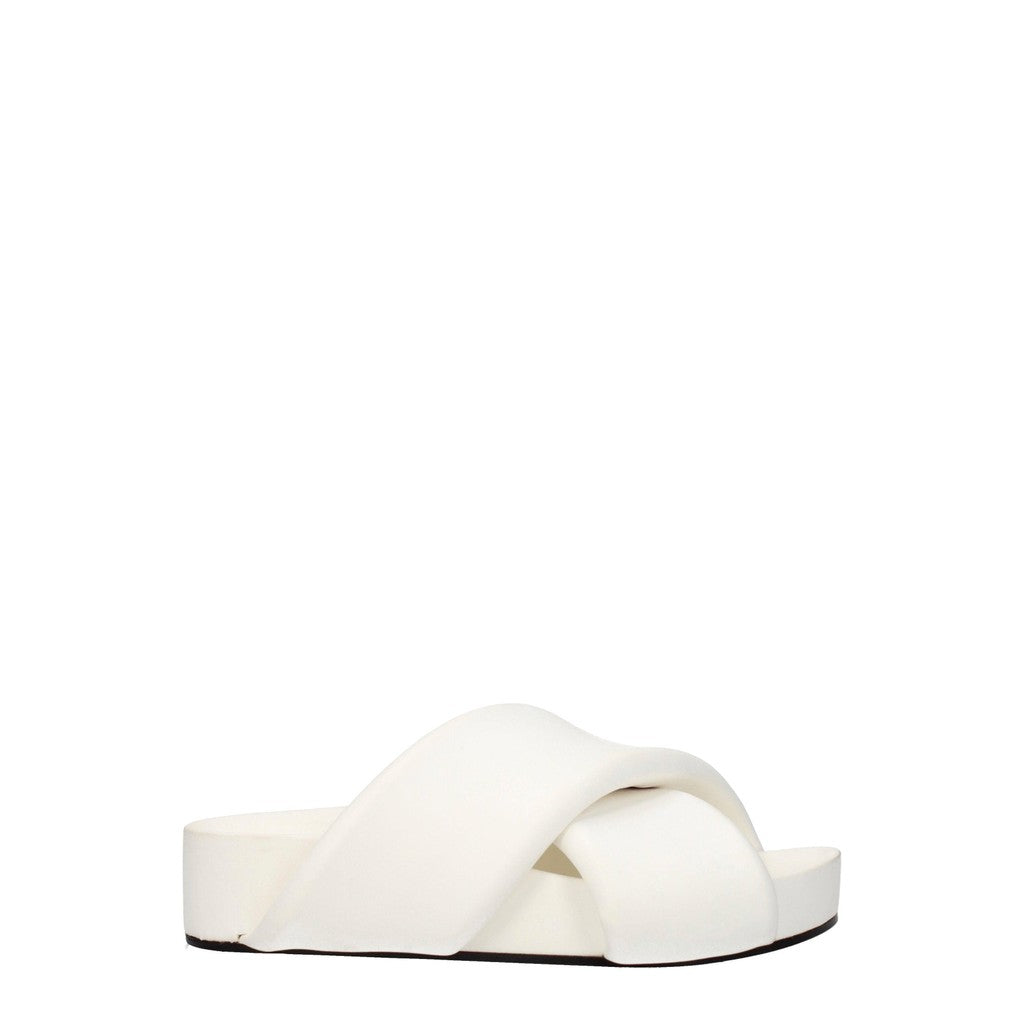 Jil Sander Cross-Strap Sandalen van leer – Wit