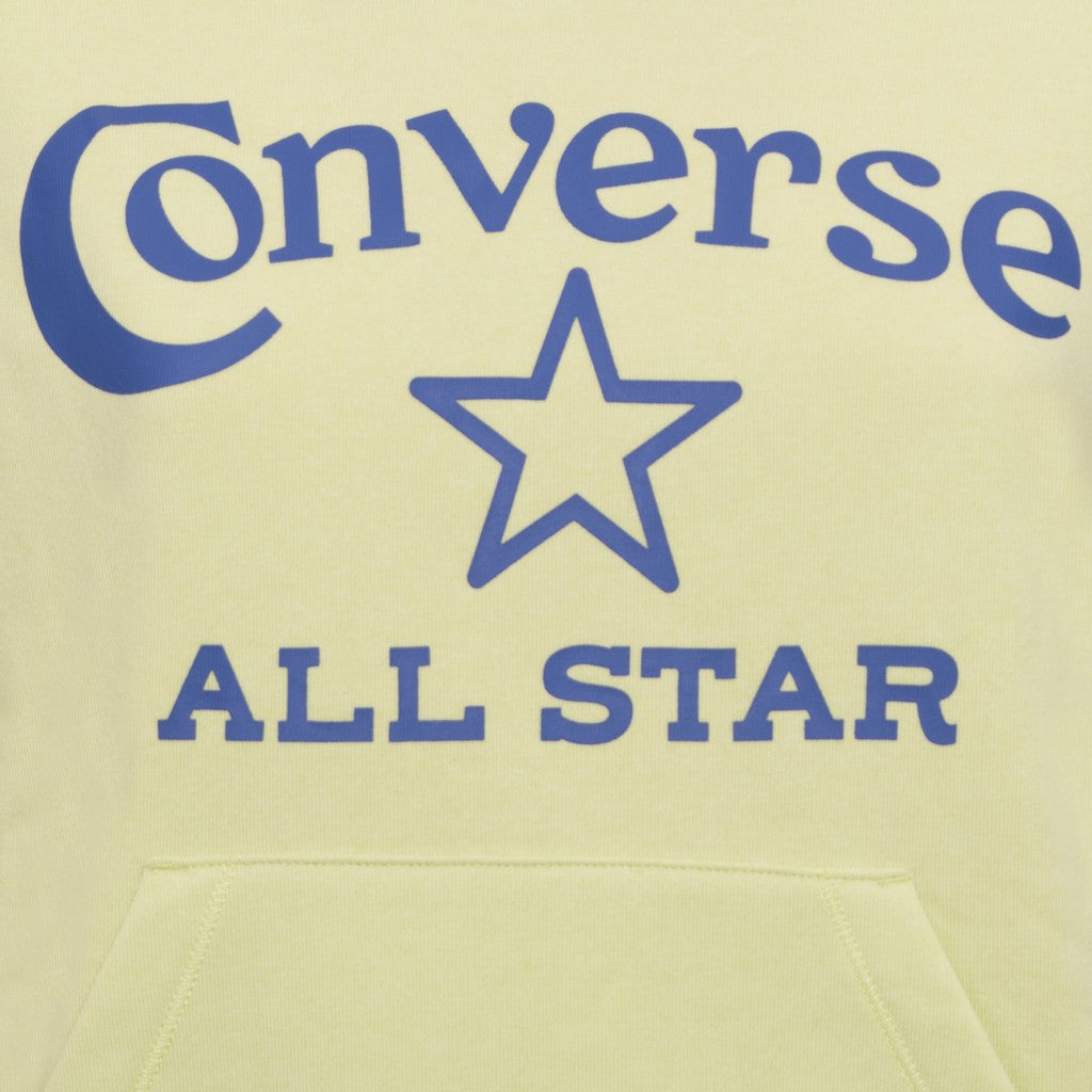 Converse Tweekleurige hoodie met fleece en bedrukt logo – Groen