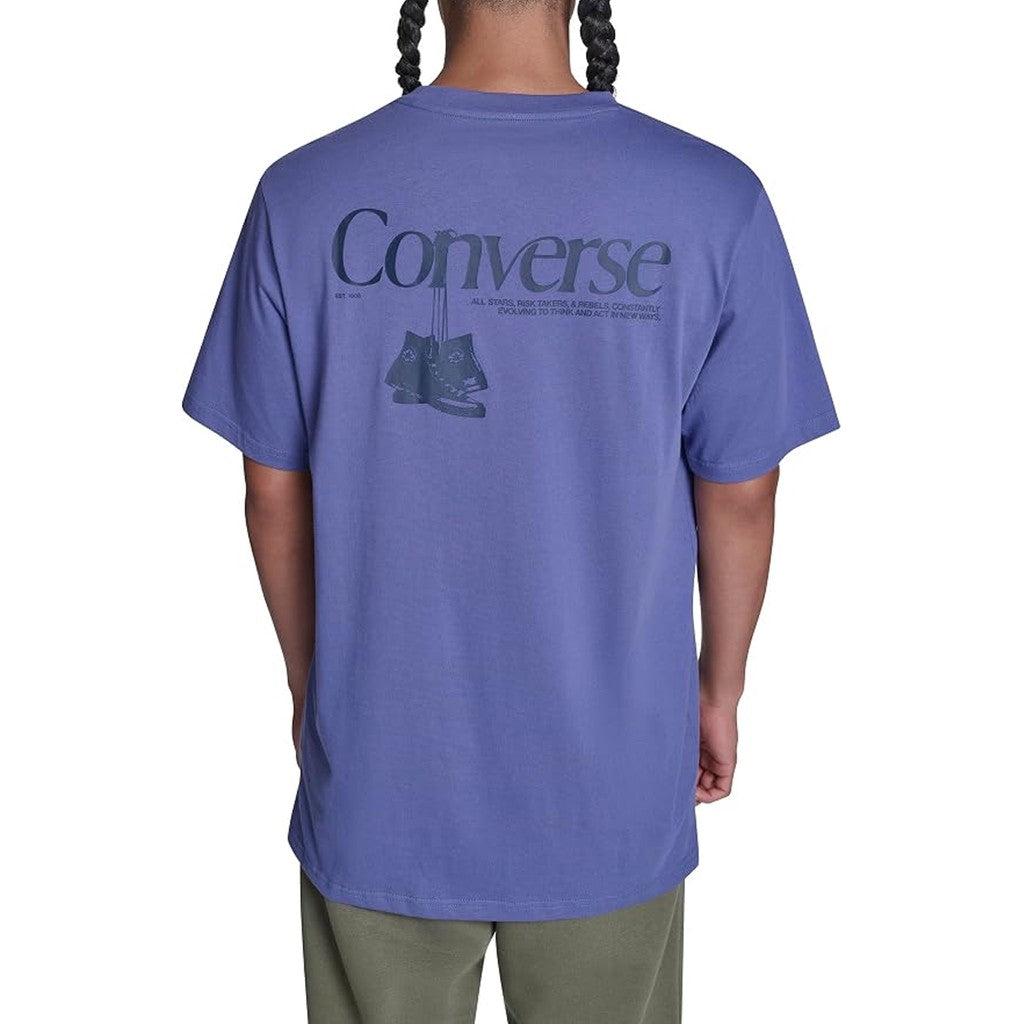 Converse T-shirt met print en bedrukt logo – Blauw
