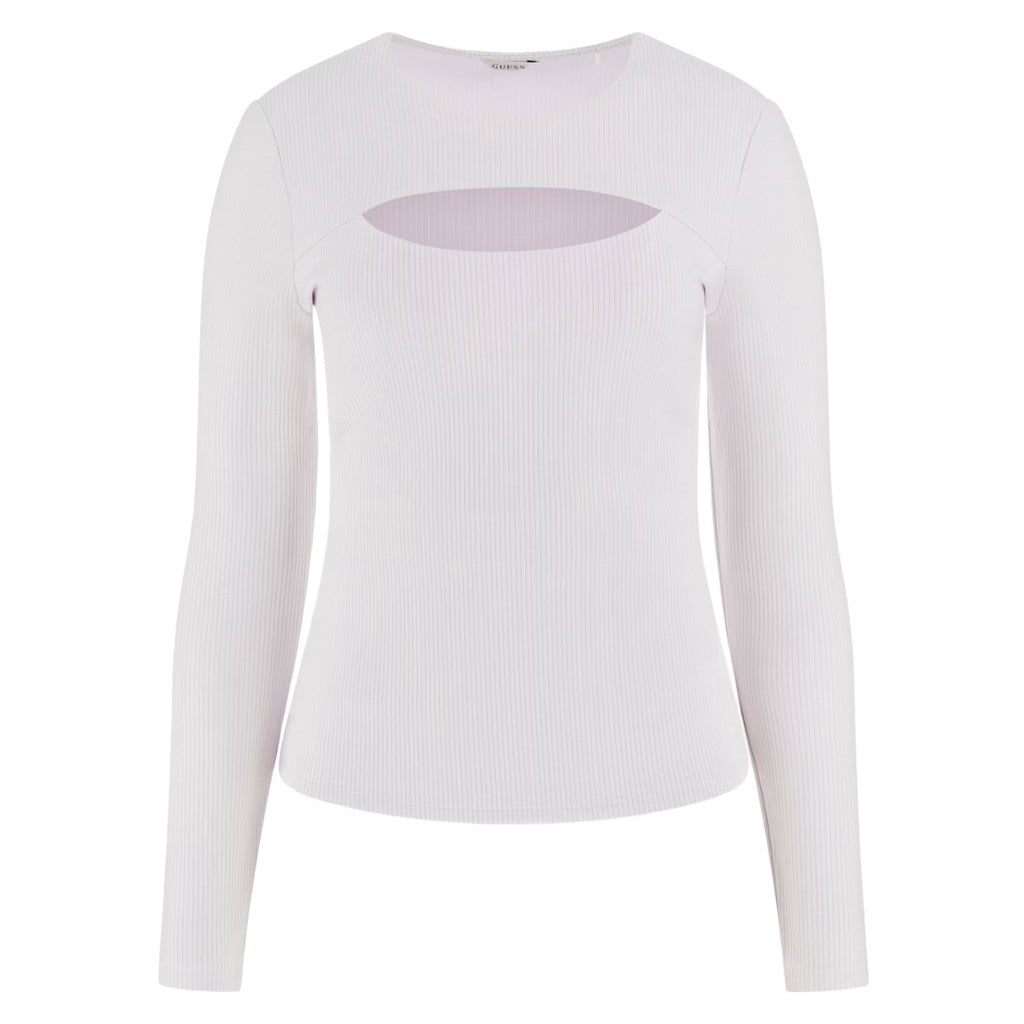Guess Top met ronde hals en lange mouwen – Wit