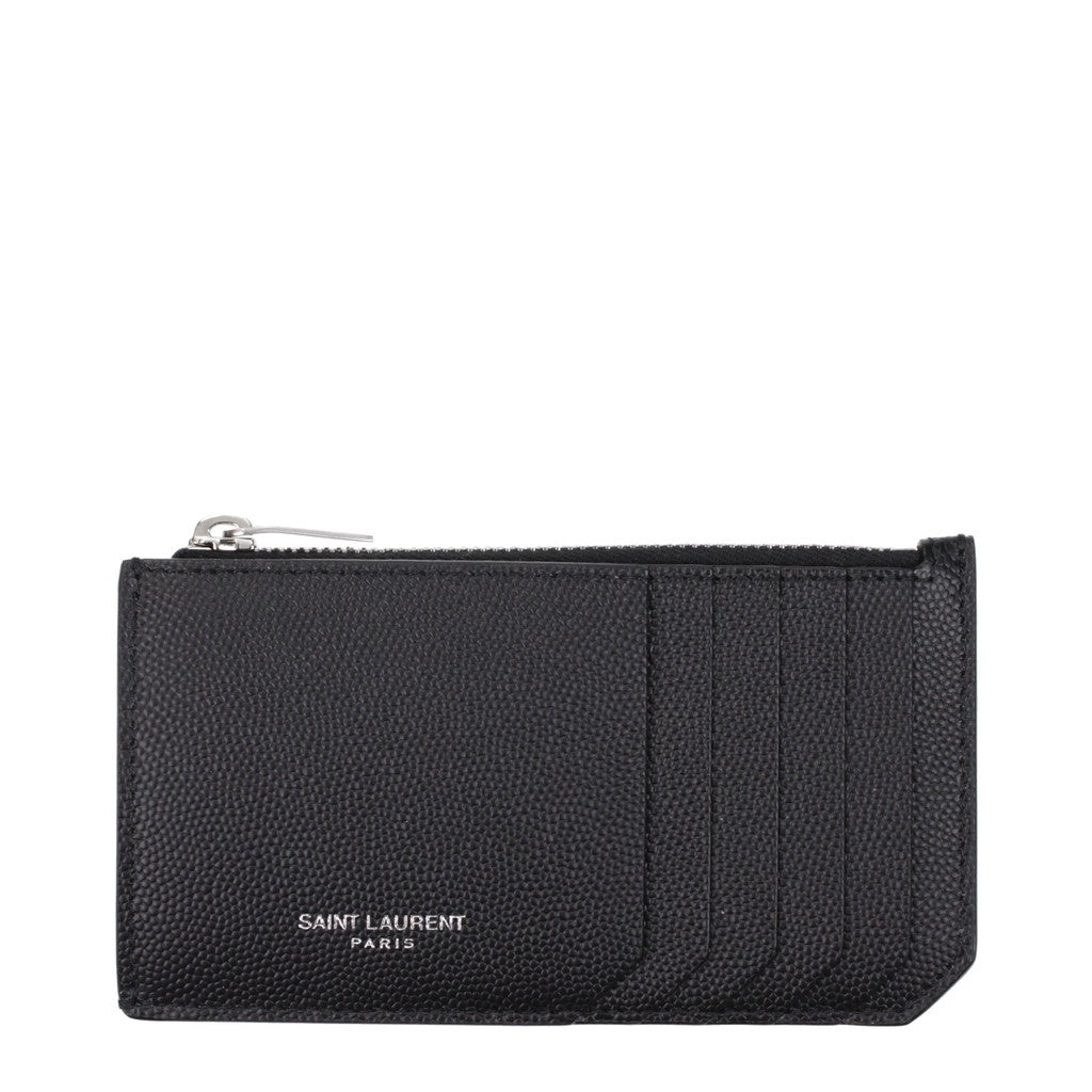 Saint Laurent Kaarthouder met ritssluiting – Zwart