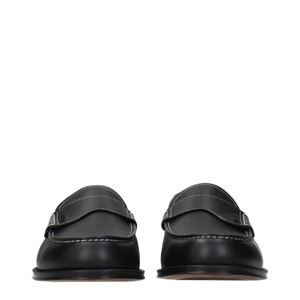 Christian Dior Leren loafers met leren zool – Zwart