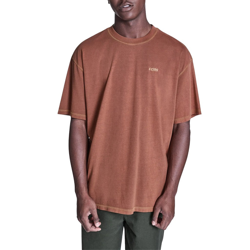 Converse T-shirt met ronde hals en geborduurd logo – Bruin