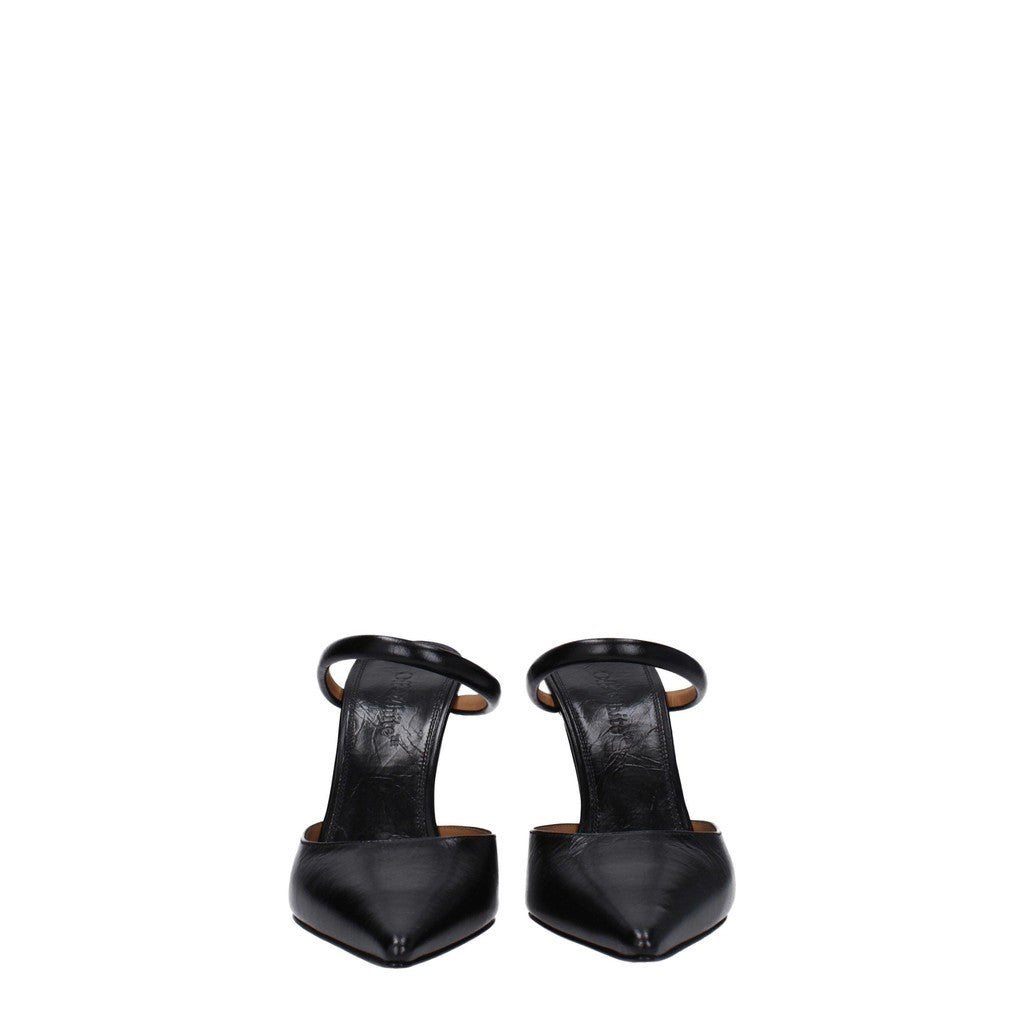 Off-White Leren muiltjes – Zwart