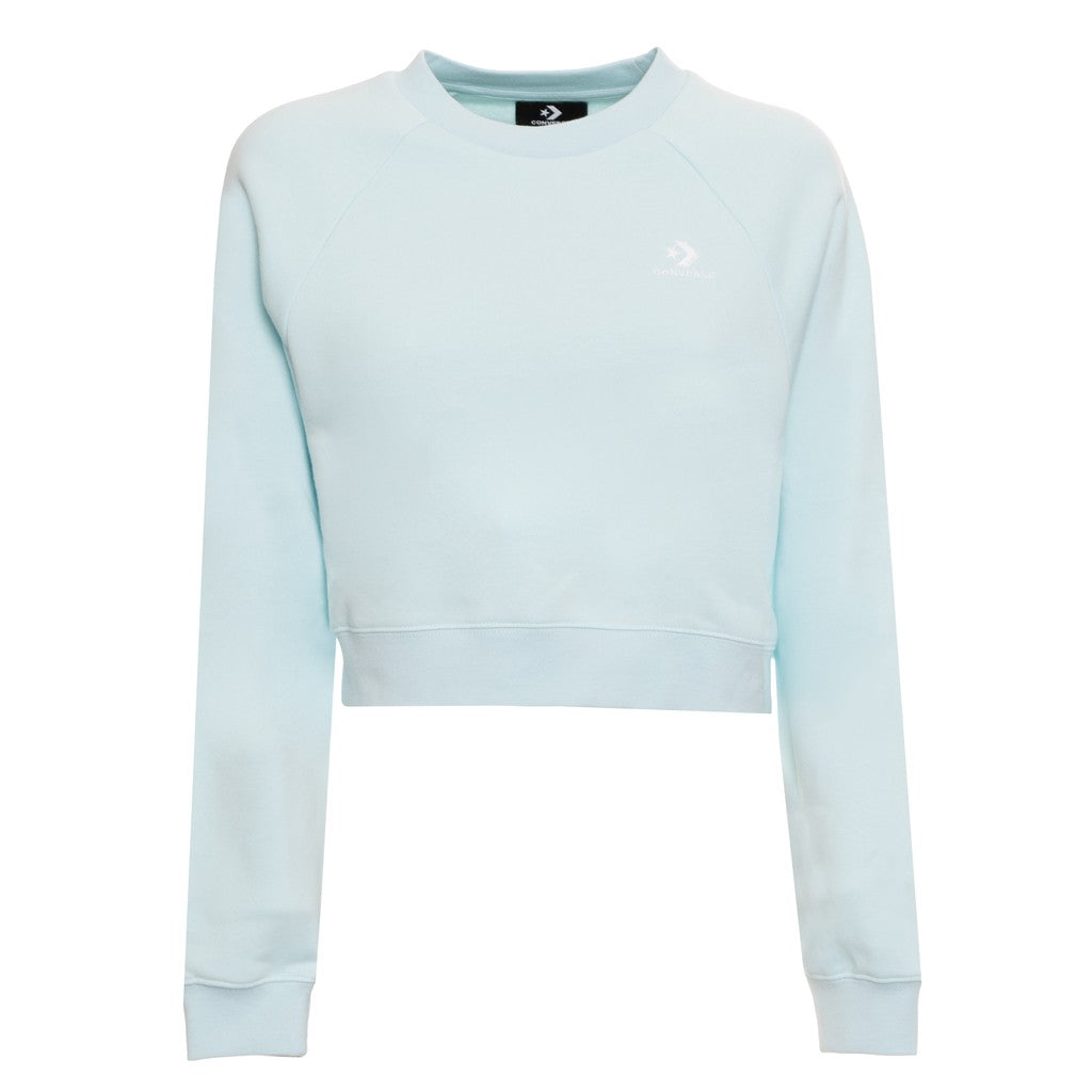 Converse Cropped sweater met geborduurd logo – Lichtblauw