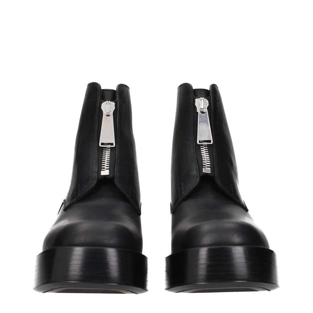 Bottega Veneta Leren boots met zilverkleurige details – Zwart