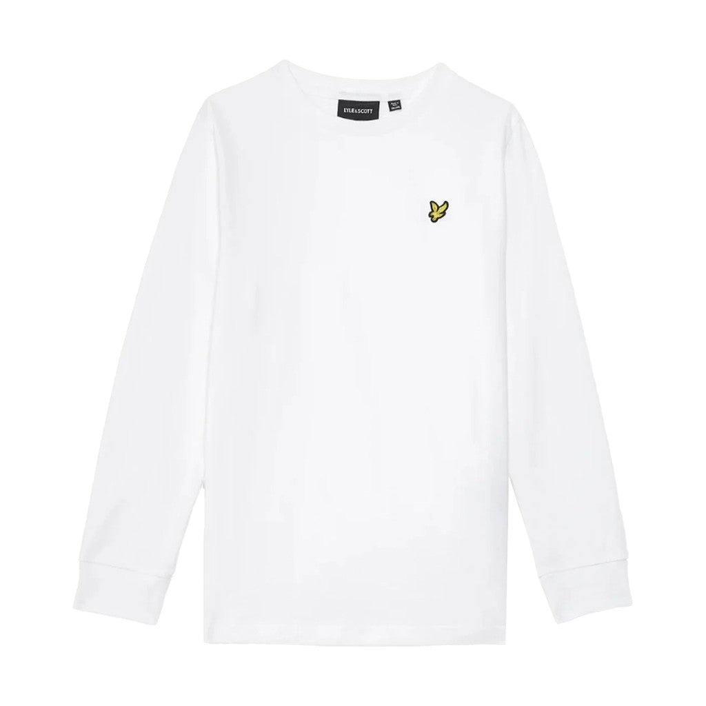 Lyle & Scott Kids T-shirt met lange mouwen en ronde hals – Wit