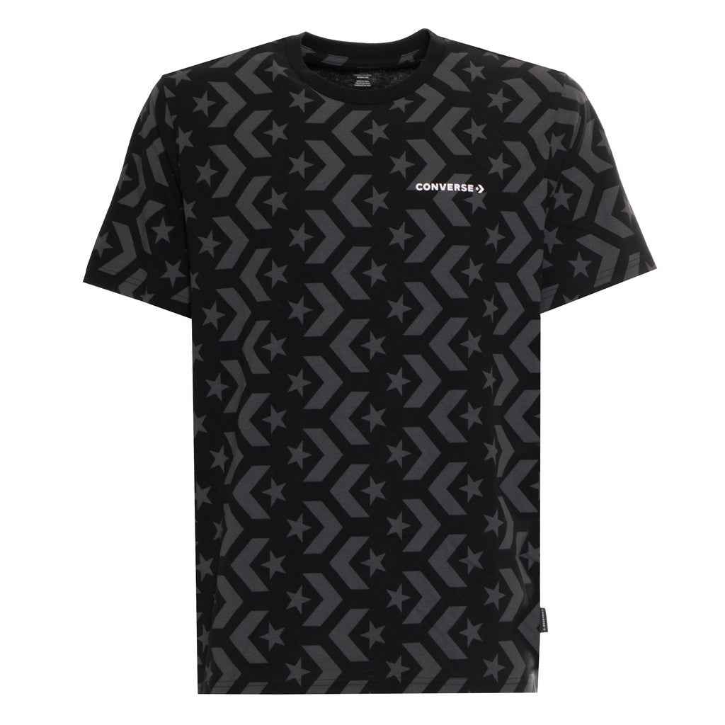 Converse Tweekleurig T-shirt met geborduurd logo – Zwart