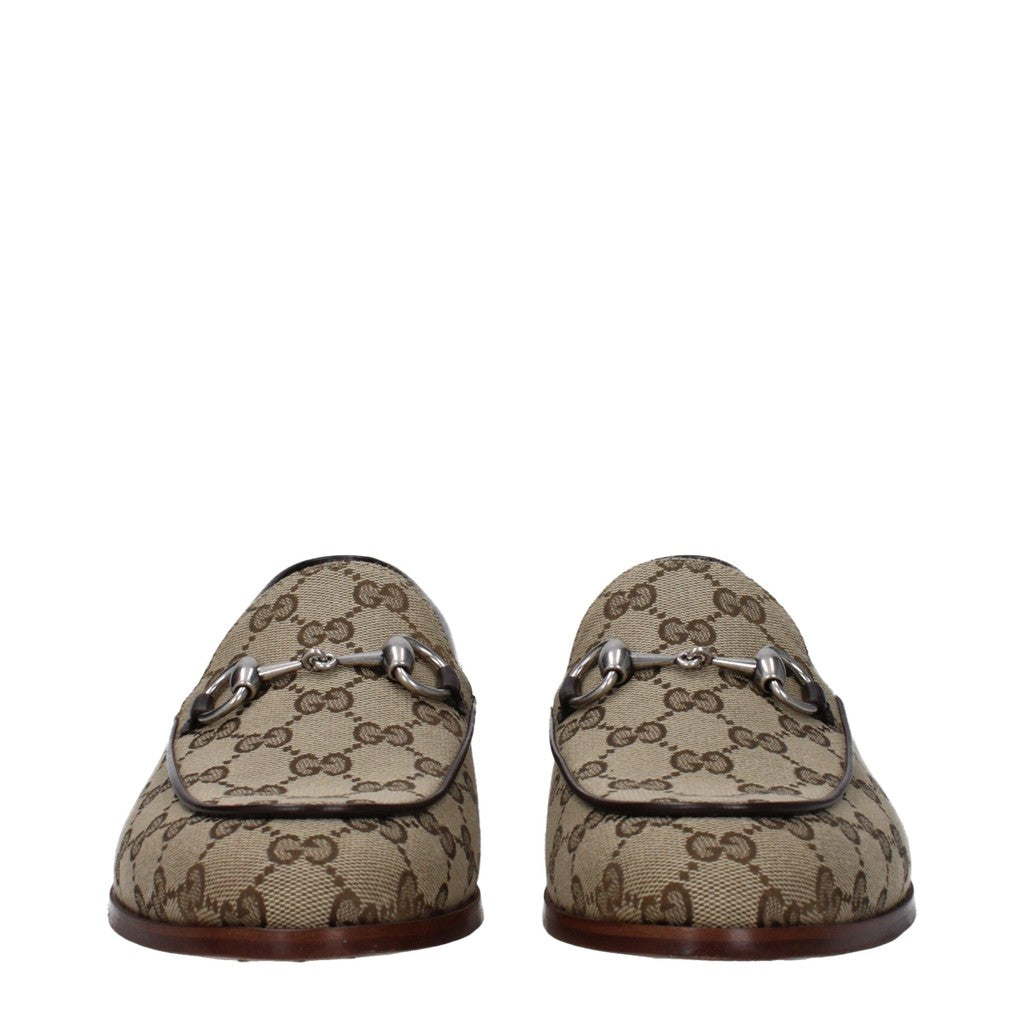 Gucci Herenloafers van stof en leer – Beige