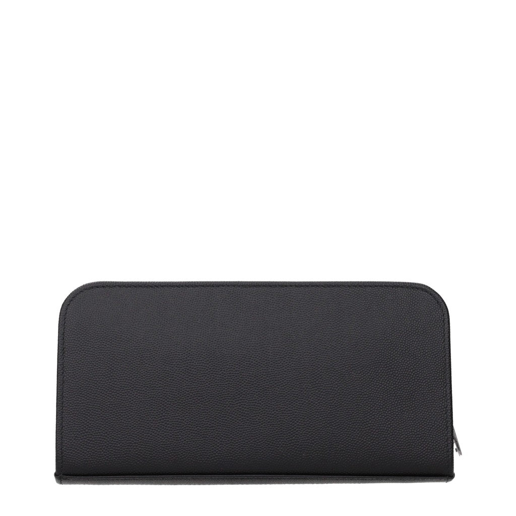 Saint Laurent Ruime portemonnee met rits en muntvak – Zwart