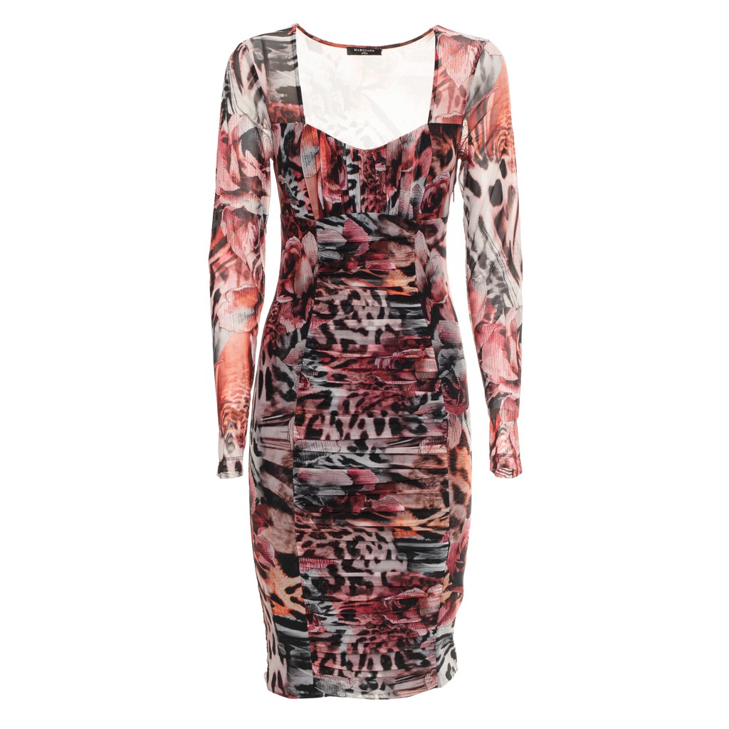 Guess Jurk met dierenprint en lange mouwen – Meerkleurig