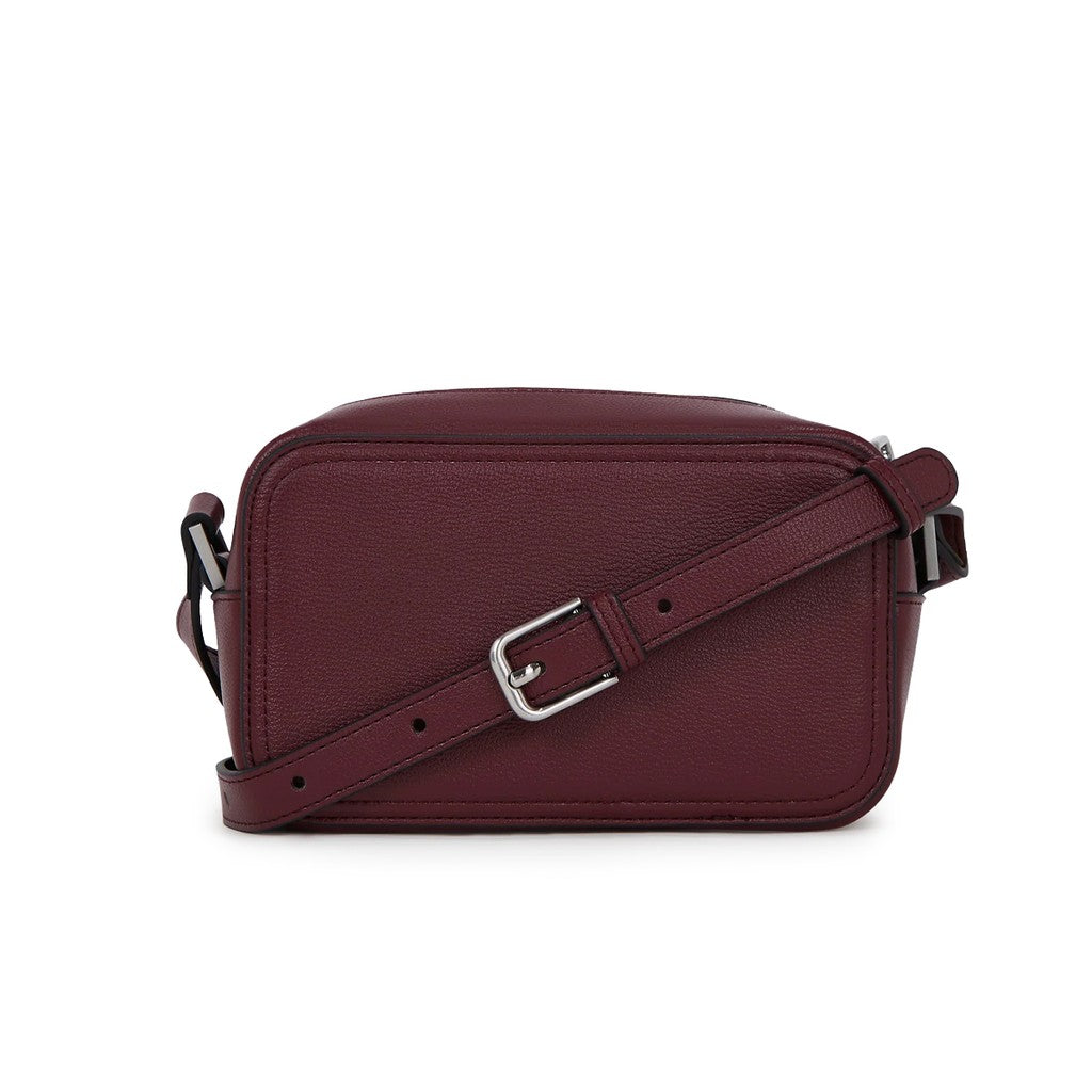 Karl Lagerfeld Kleine crossbodytas met ritssluiting – Bordeauxrood