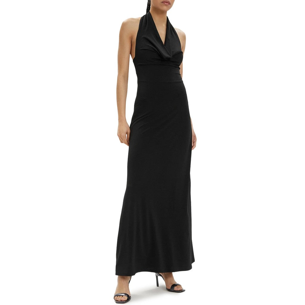 Guess Lange mouwloze jurk met V-hals – Zwart