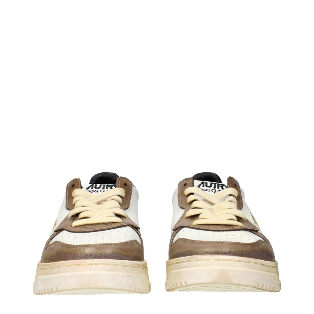 Autry Medalist Super Vintage Leren sneakers met veters – Wit / Bruin