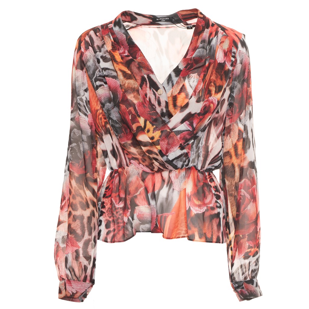 Guess Blouse met dierenprint en knoopsluiting – Meerkleurig