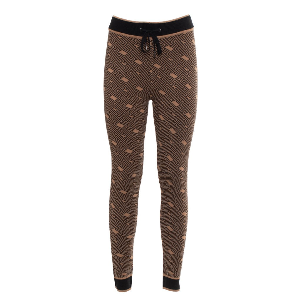 Guess Broek met dessin en trekkoord in de taille – Bruin / Beige