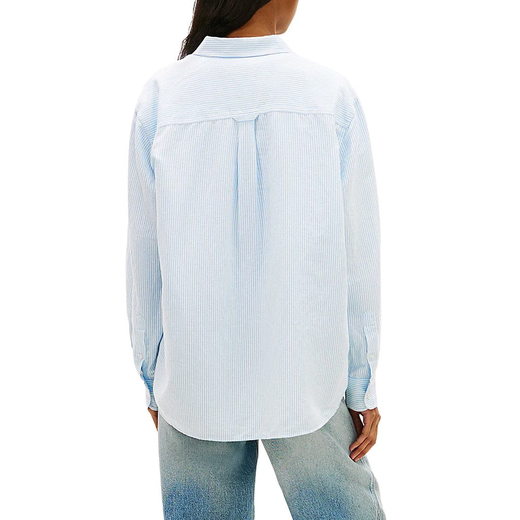 Tommy Jeans Relaxed linnen blouse – Lichtblauw