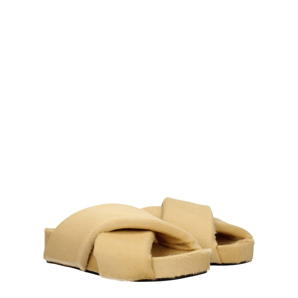 Jil Sander Cross-Strap Sandalen van paardenhaar – Beige