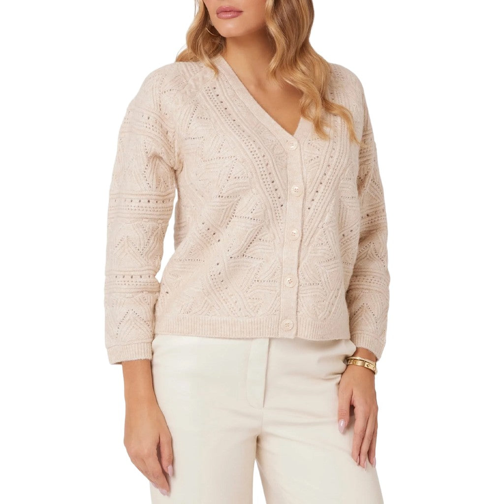 Guess Luchtig vest met V-hals en knoopsluiting – Wit