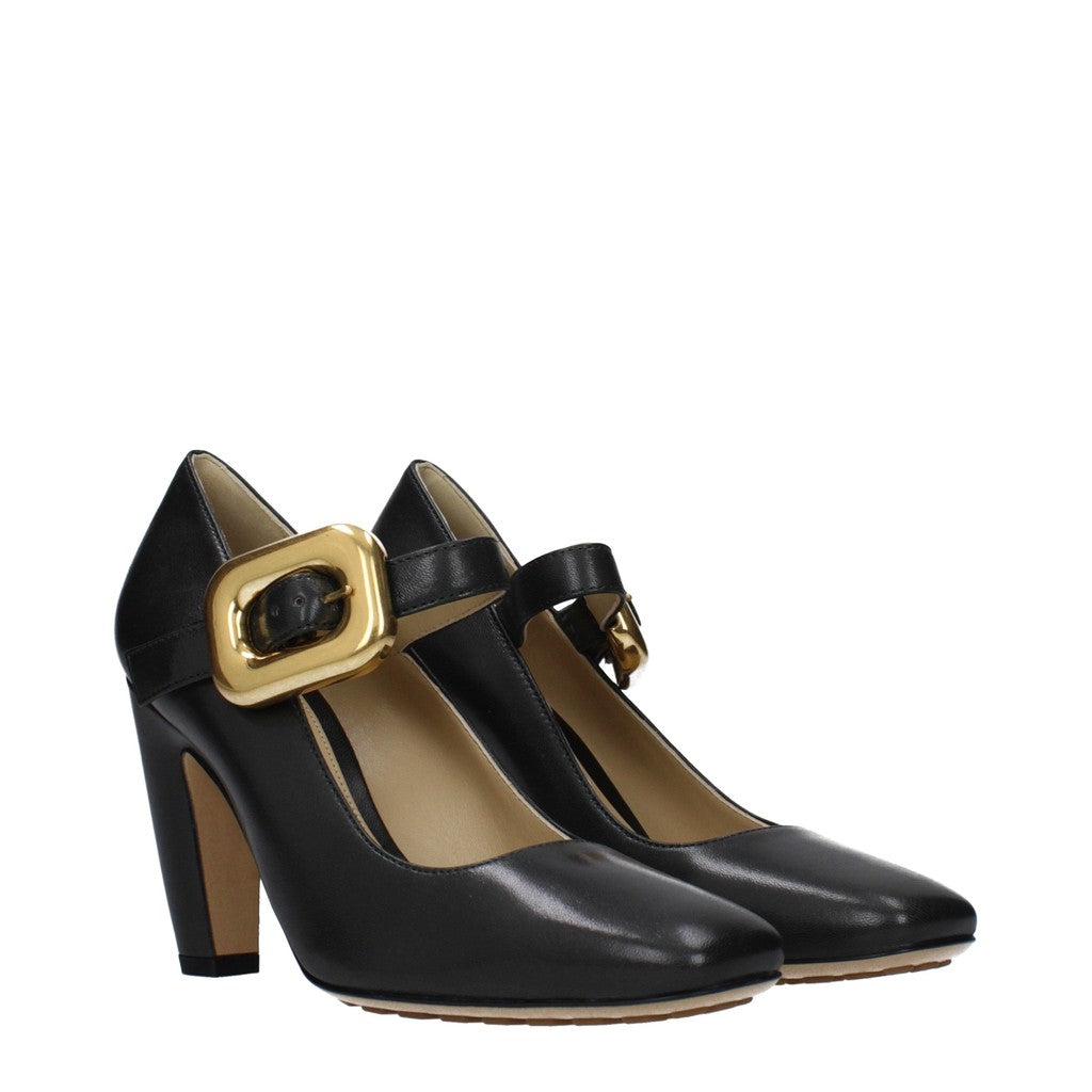 Bottega Veneta Pumps met hak en vierkante neus – Zwart