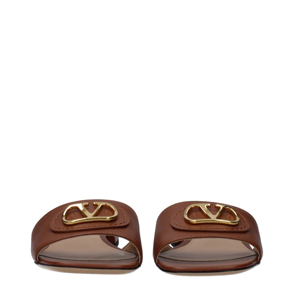 Valentino Garavani Sandalen met zool van leer en rubber – Bruin