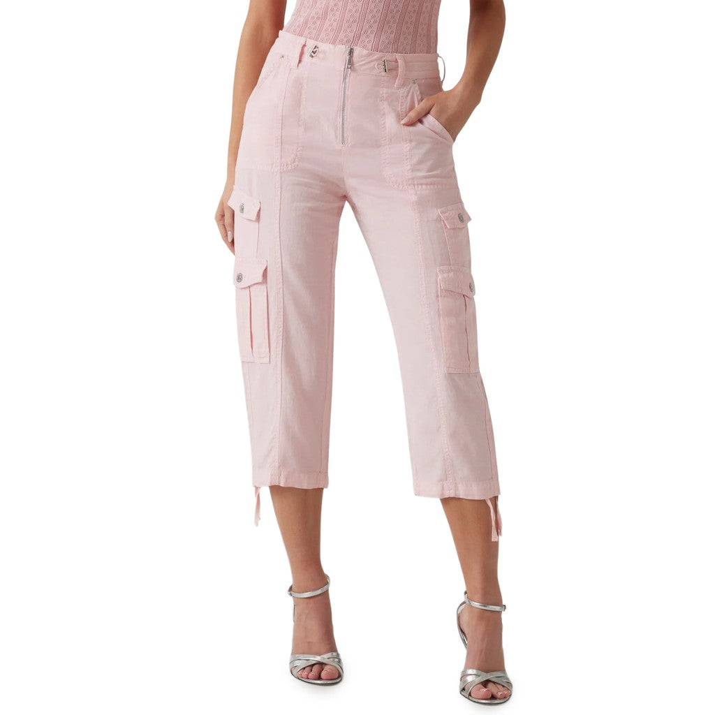Guess Broek met trekkoord en ritssluiting – Lichtroze