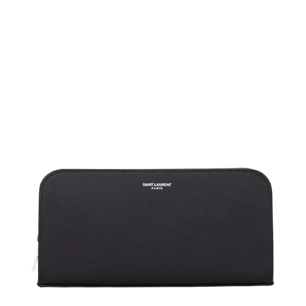 Saint Laurent Ruime portemonnee met rits en muntvak – Zwart