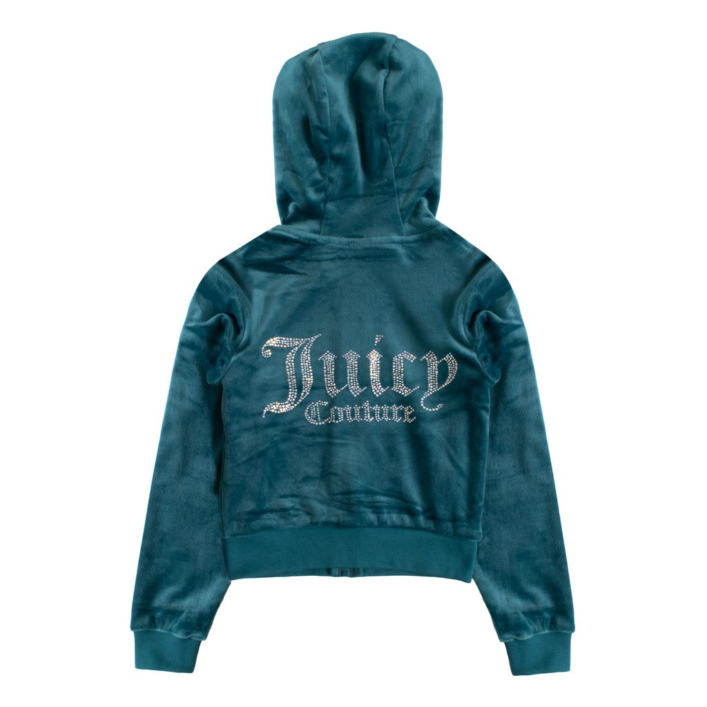 Juicy Couture Kids Hoodie met rits – Petrol