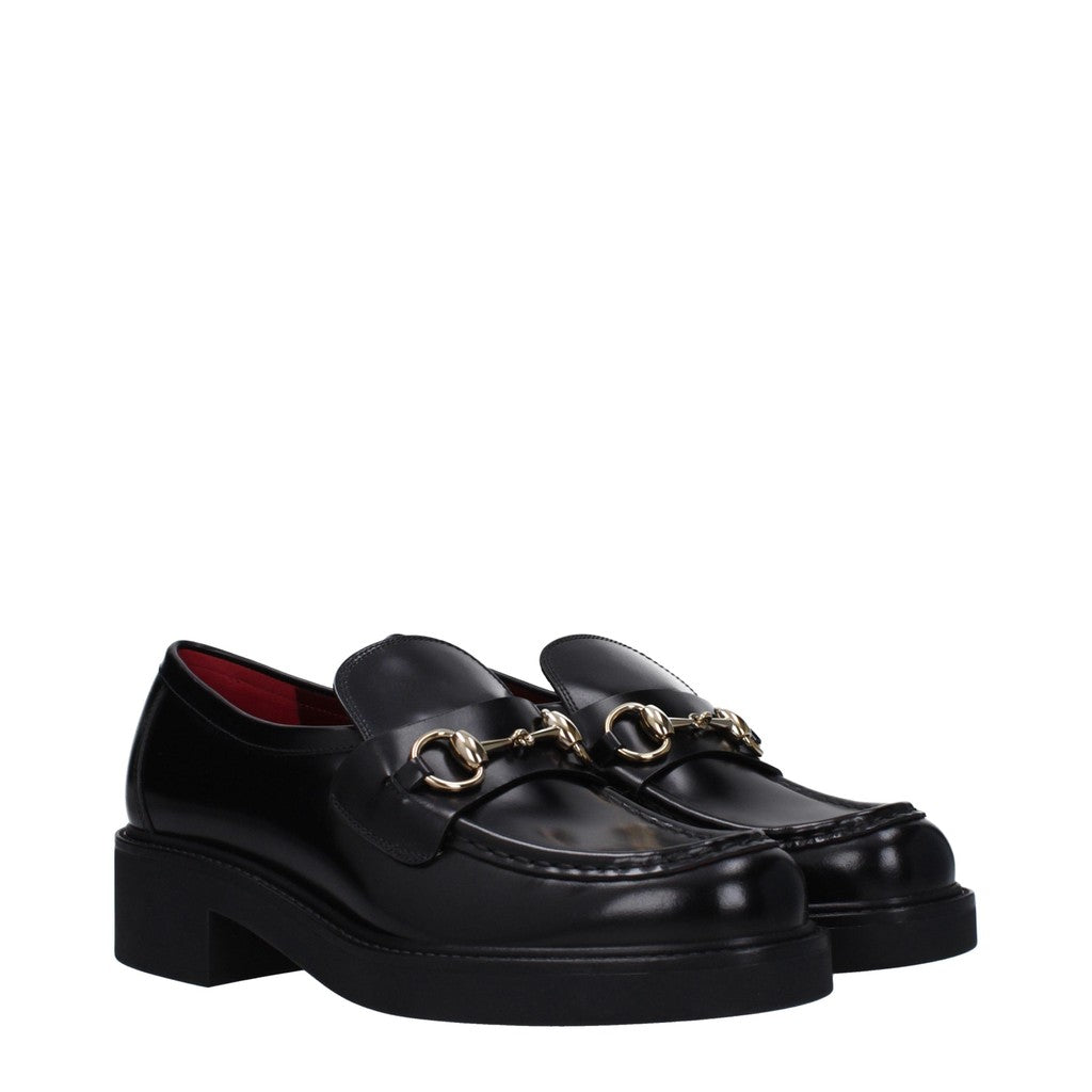 Gucci Damesloafers met hak en rubberen zool – Zwart