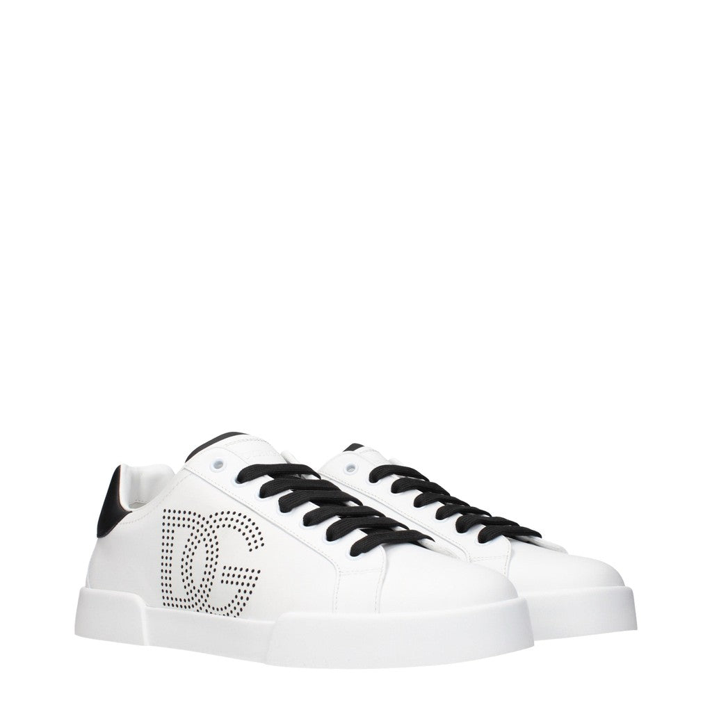Dolce & Gabbana Leren sneakers – Wit / Zwart