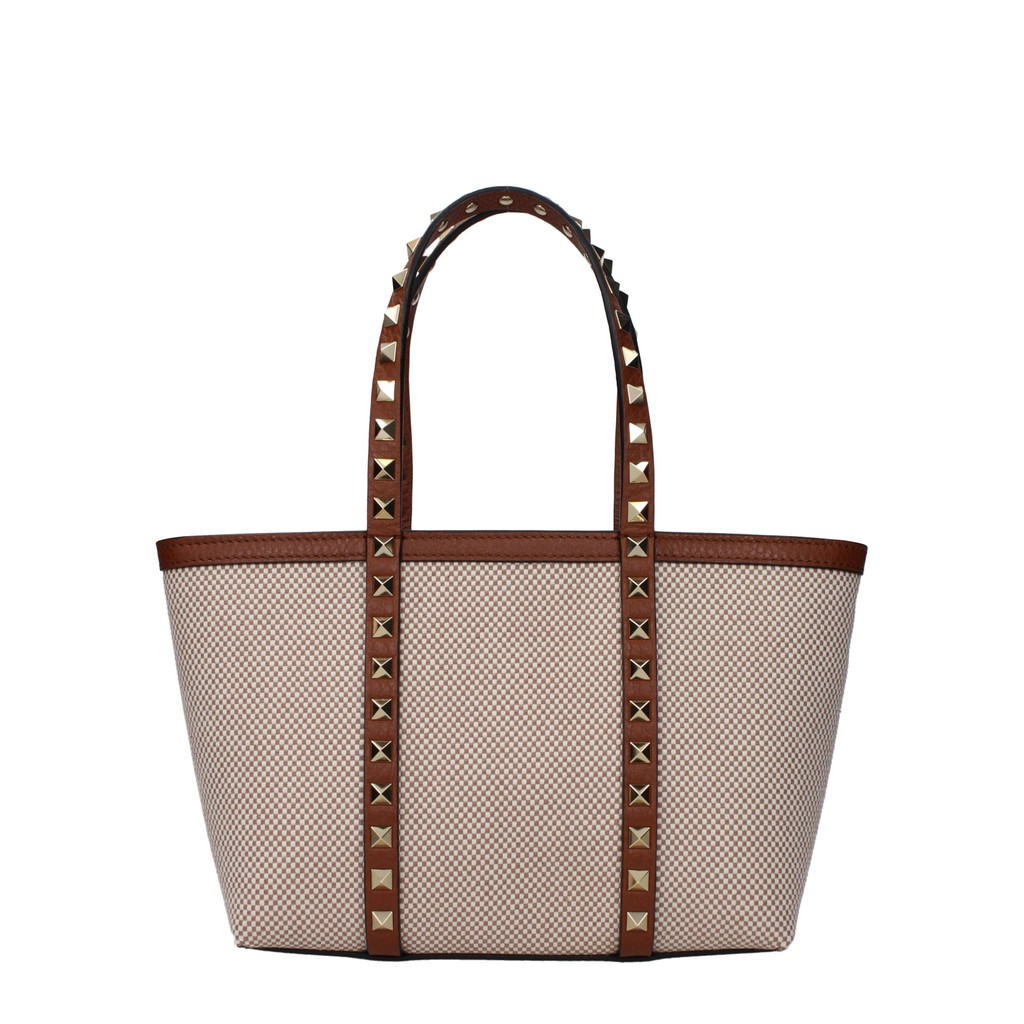 Valentino Garavani Crossbodytas van stof en leer – Beige / Bruin