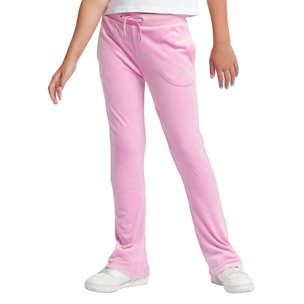 Juicy Couture Kids Chenille bootcut broek – Lichtroze