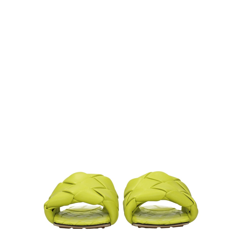 Bottega Veneta Leren sandalen met open neus – Limegroen