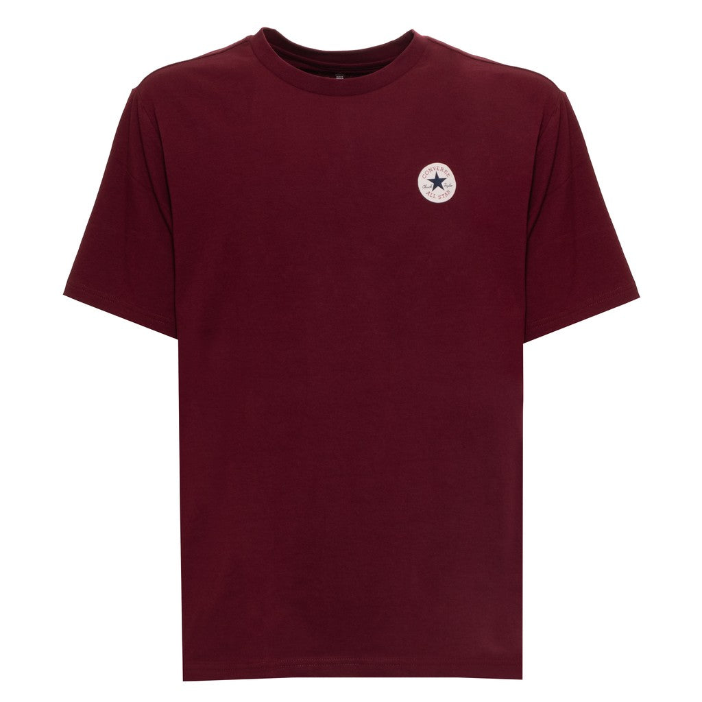 Converse T-shirt met ronde hals en bedrukt logo – Bordeauxrood