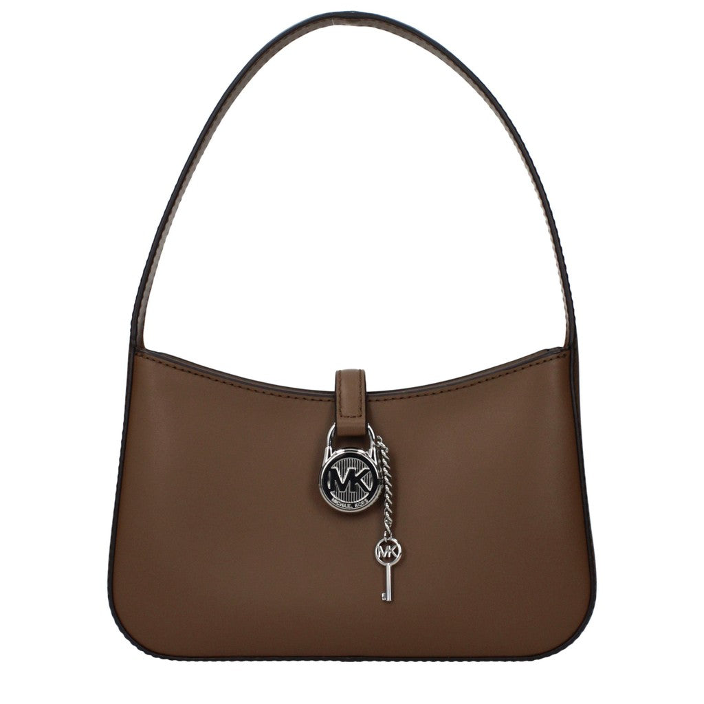 Michael Kors Lyra Schoudertas met drukknoopsluiting – Bruin