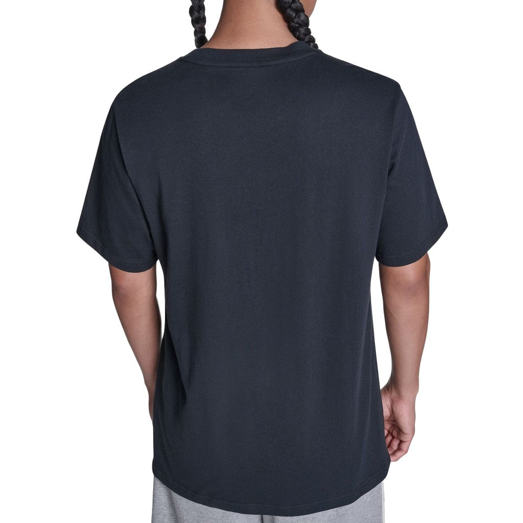Converse T-shirt met ronde hals en bedrukt logo – Zwart