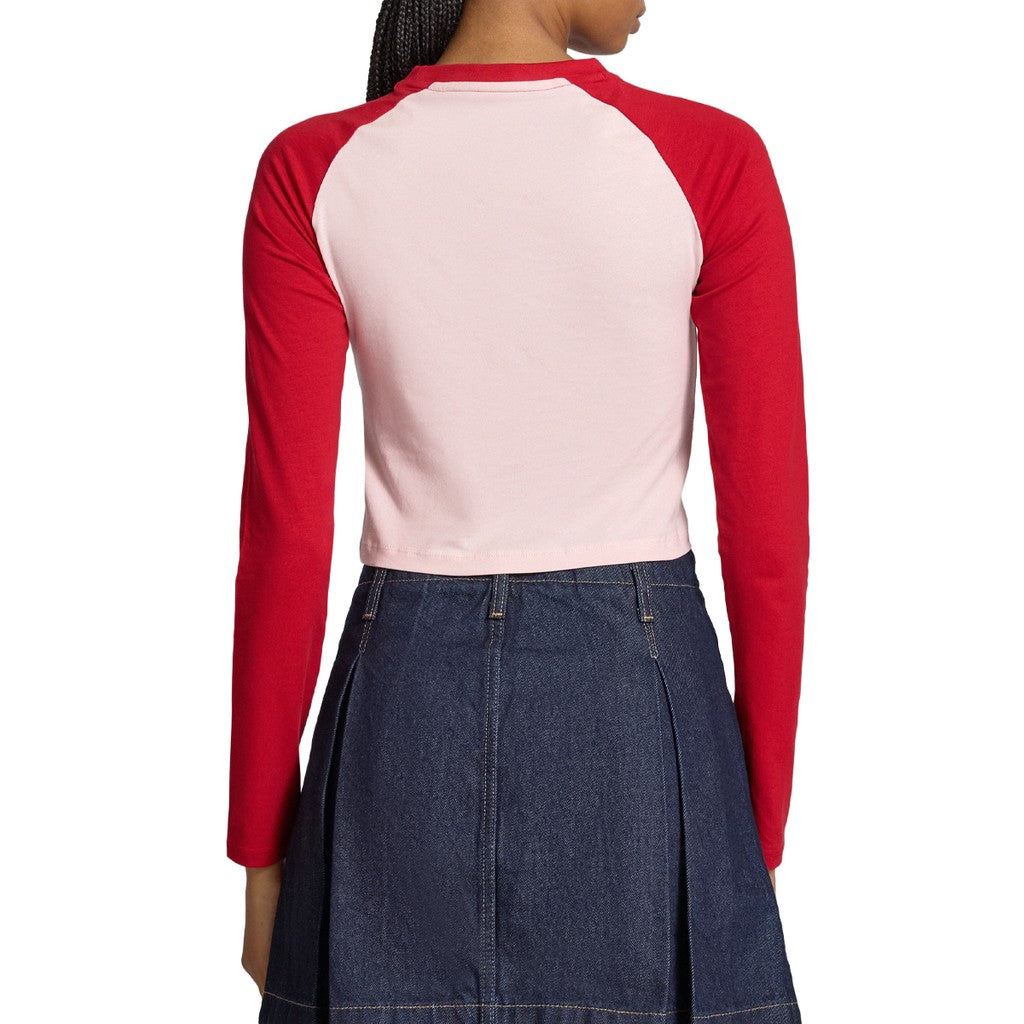 Guess T-shirt met lange mouwen en logoprint – Rood