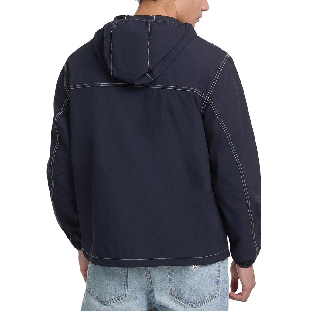 Guess Lichte jas met capuchon en ritssluiting – Blauw