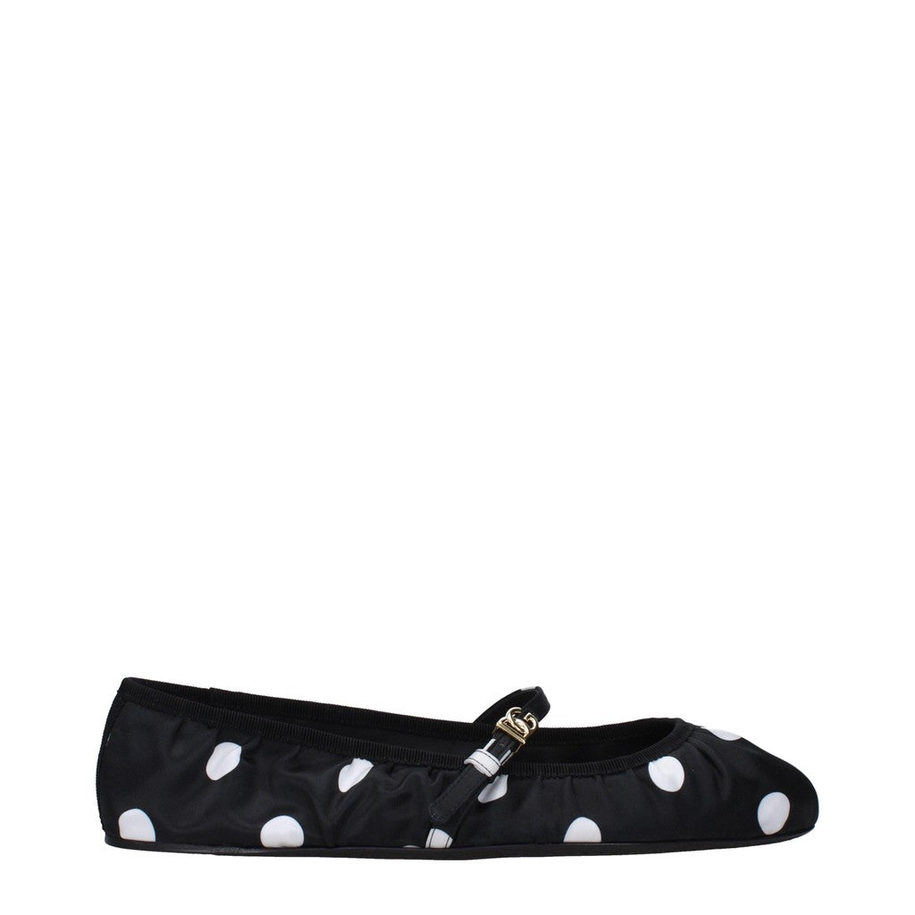 Dolce & Gabbana Ballerina's met ronde neus en leren zool – Zwart / Wit