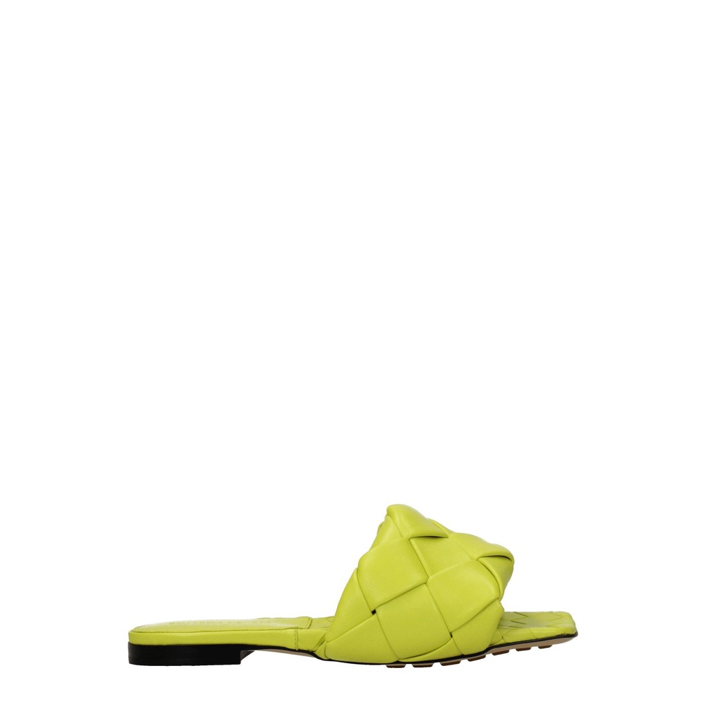 Bottega Veneta Leren sandalen met open neus – Limegroen