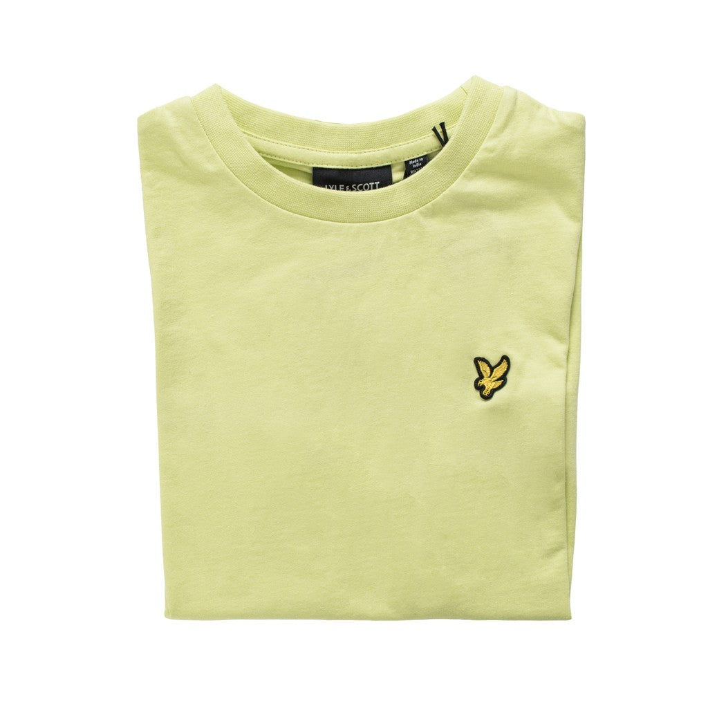 Lyle & Scott Kids T-shirt met ronde hals en logo – Lichtgeel