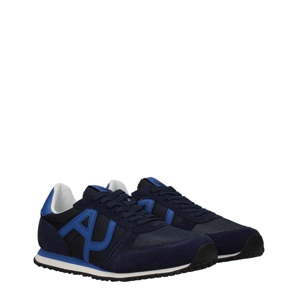 Armani Sneakers van leer en suède – Blauw